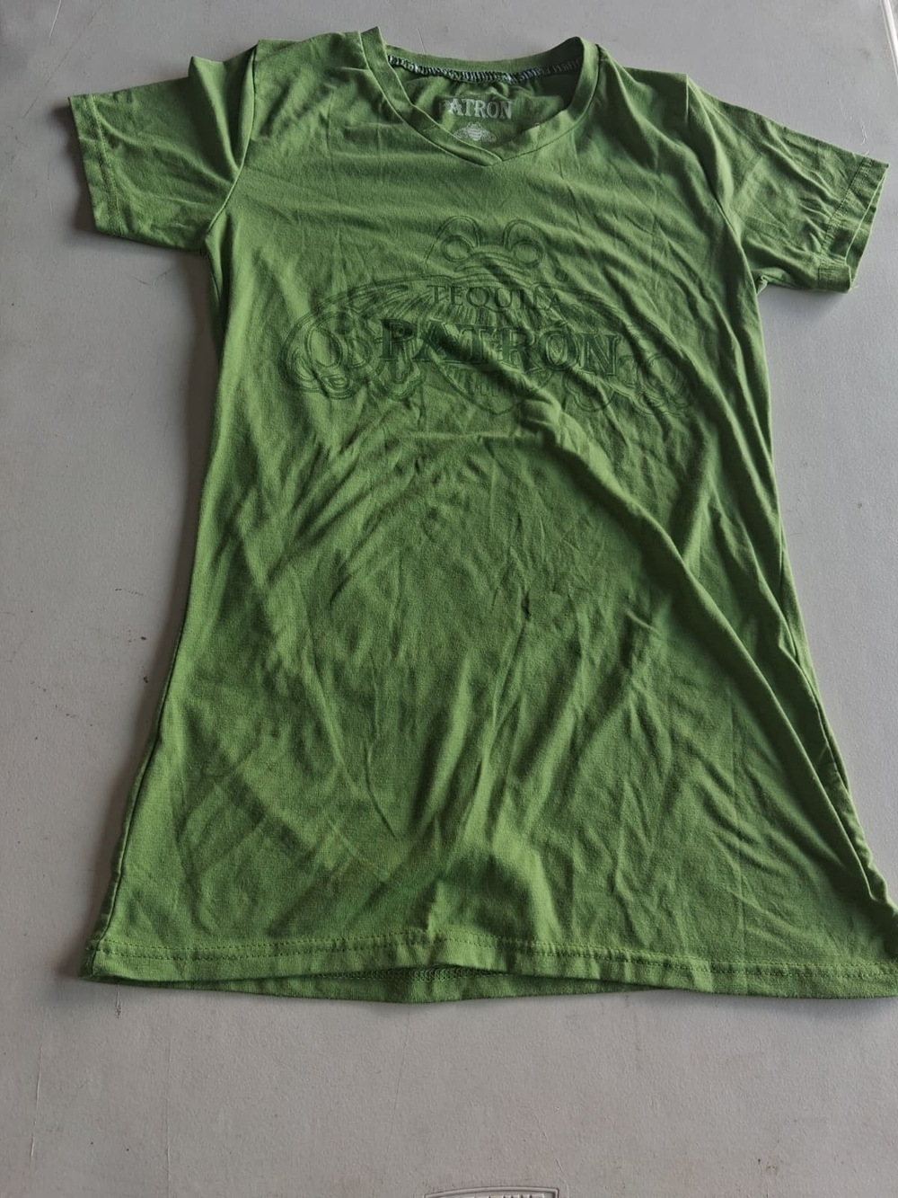 Men's Green V-Neck Graphic T-Shirt